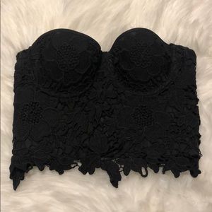 Lacey Black Crop Top